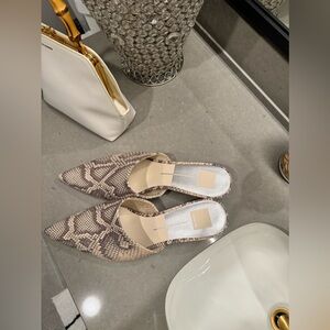 DOLCE VITA Snakeskin Pointed Toe Mules